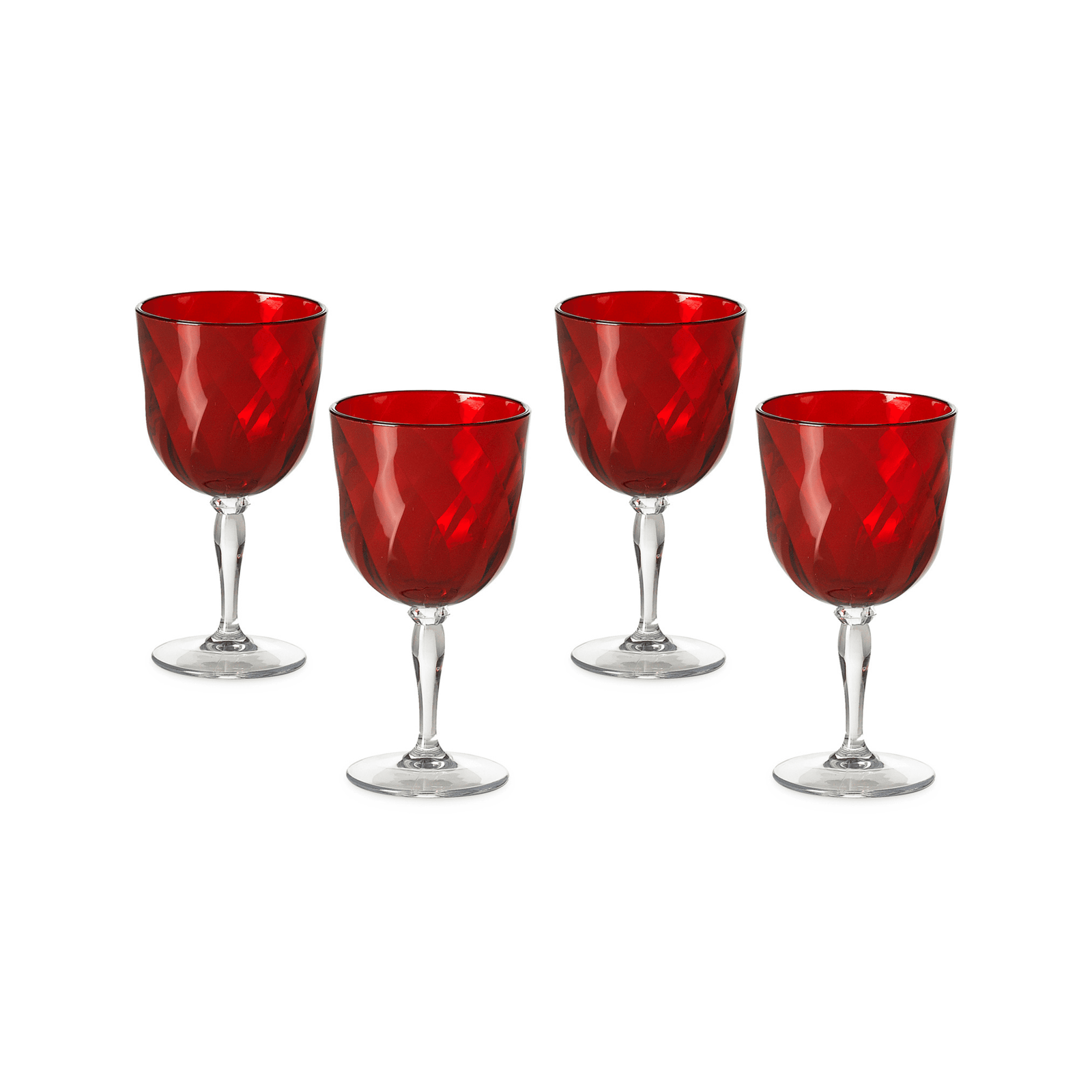 Red DIAMOND Goblet Set of 4