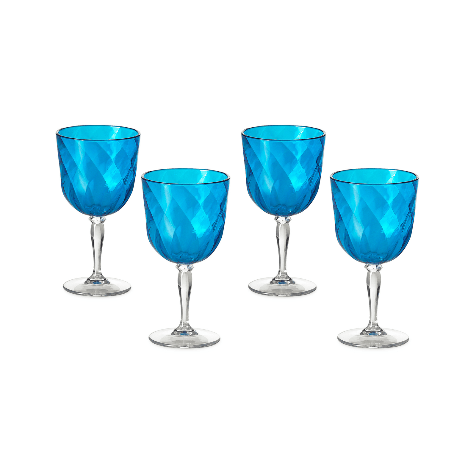 Turquoise DIAMOND Goblet Set of 4