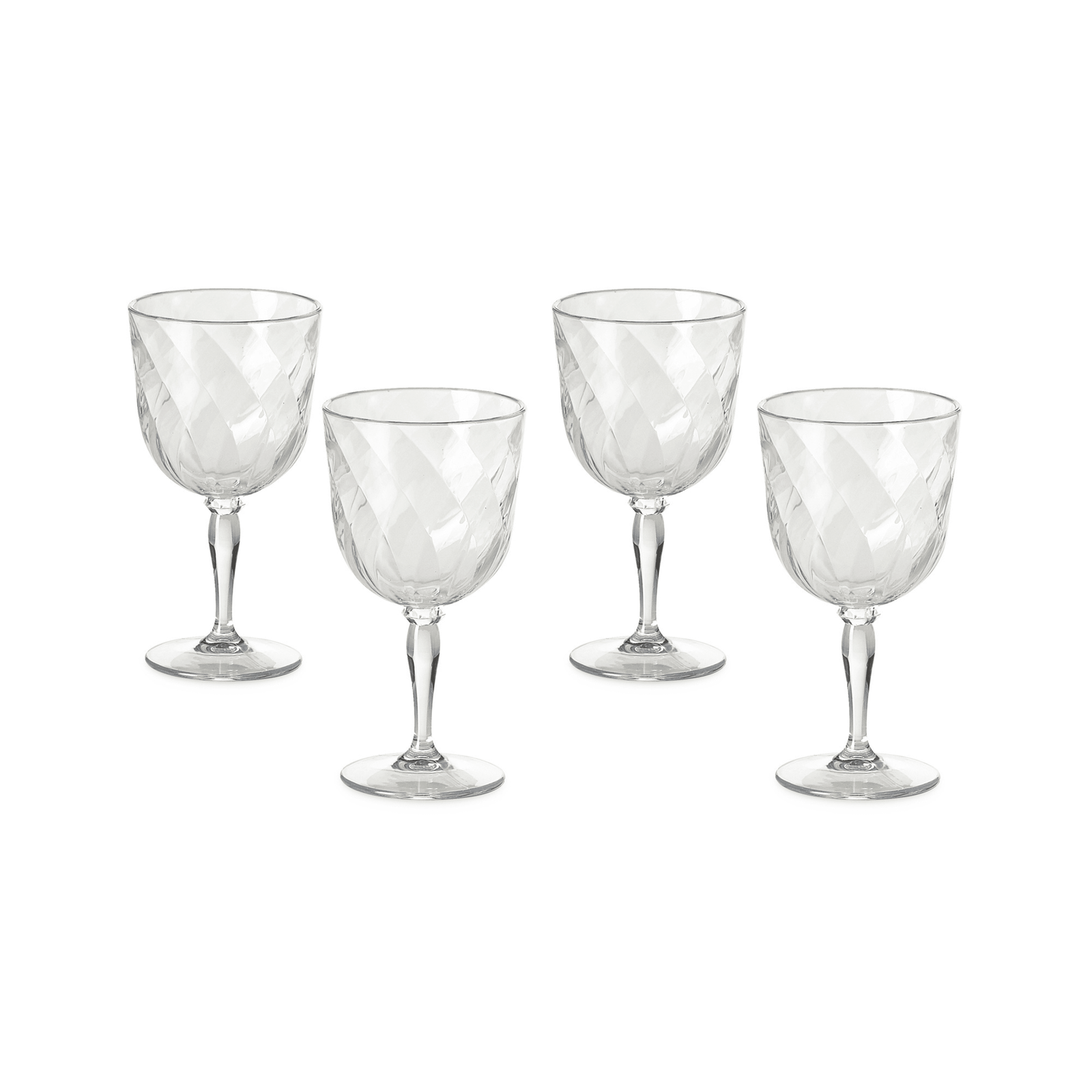 Clear DIAMOND Goblet Set of 4