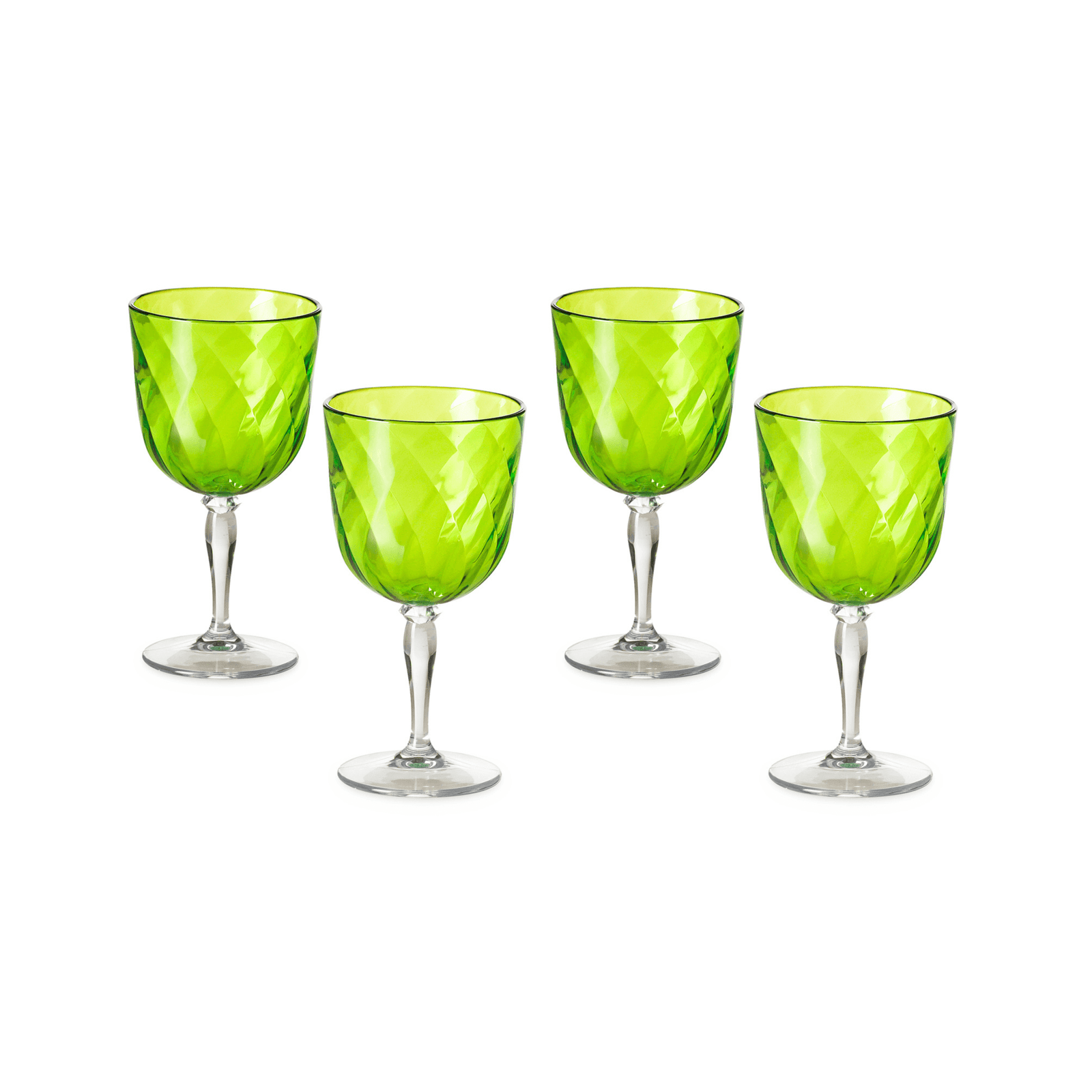 Green DIAMOND Goblet Set of 4